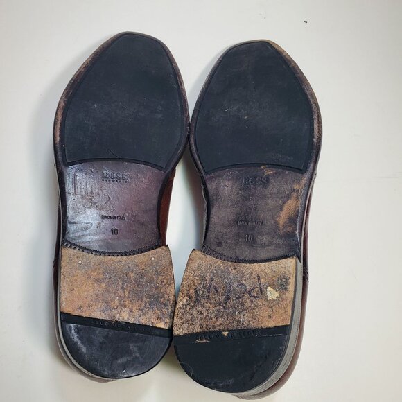 BOSS Hugo Boss Mens Merlot Leather Almond Toe Lace Up Oxford Dress Shoe Italy 10 - Picture 9 of 9